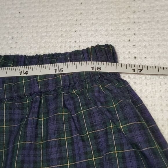 Lands' End Blue Plaid Button Down Top w Pocket & Elastic Waist w Sz L Pajama Set - Picture 14 of 16